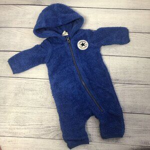 Converse 0-3M One Piece Hooded Romper Buntjng